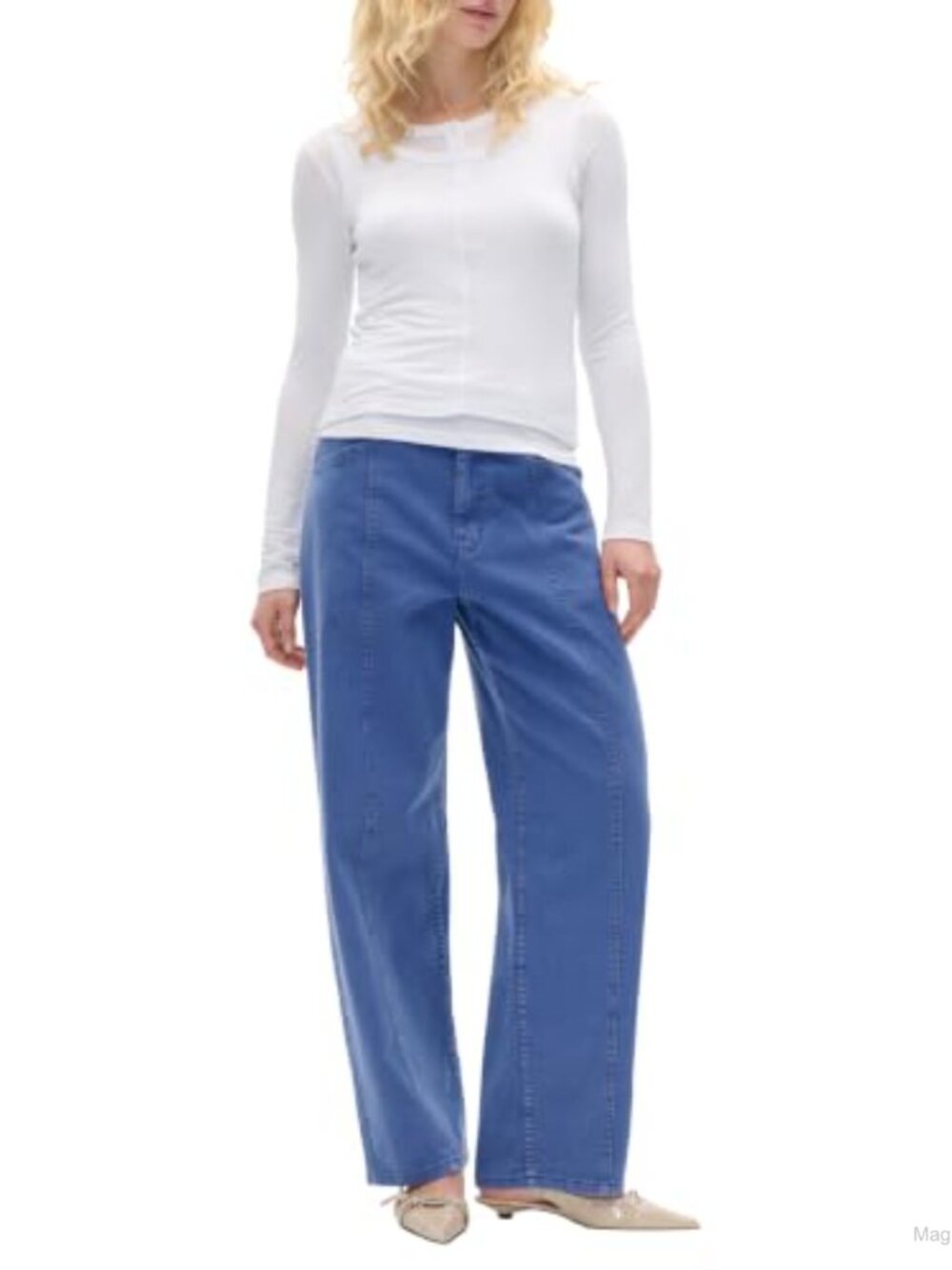 Wide Leg High Rise Jeans Organic Cotton Stretch